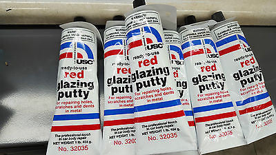 USC  Qty 1  Red Glazing Putty, 16 oz Tube, Made in USA # 32035 ready to use