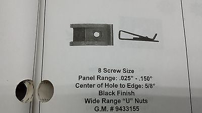 U Nut # 8 Screw size black finish 25 per pack