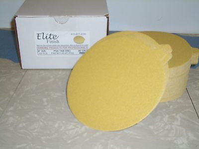 6" PSA Tab Discs Sticky Sand Paper Discs 180 Grit 100 Pack  Premium Gold