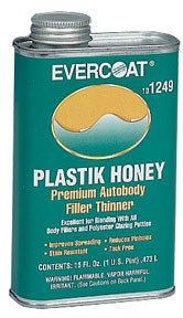 AUTO PAINT PLASTIC HONEY Thinner For Body Filler Evercoat 1249 16 oz can