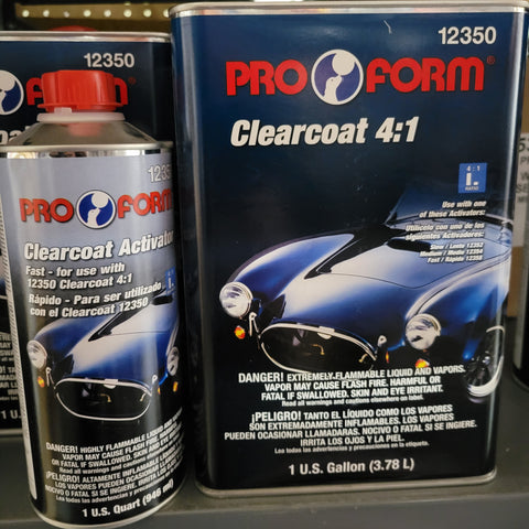 PRO FORM URETHANE CLEARCOAT With ACTIVATOR 4:1 Fast ACTIVATOR 4.2 VOC