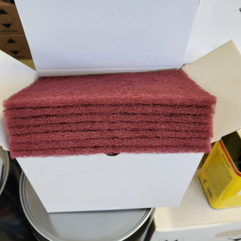 Elite Finish Scuff Pad Red  Fine 6" x 9 "20 pack