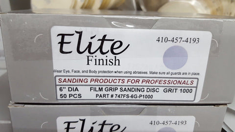Elite Finish Hookit™ Clear Coat Sanding Disc 6 inch, p1000 grit, boxs of 50 Disc