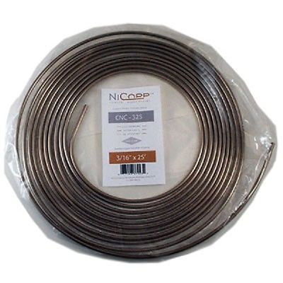 CNC 325 3/16" Copper Nickel Brake Line Easy Bend Easy Flare  25Ft Roll