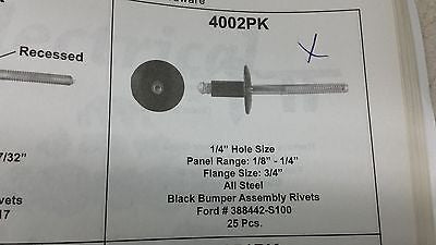 25 pcs per Pack  1/4'' hole size Steel Rivets Ford # 388442-S100