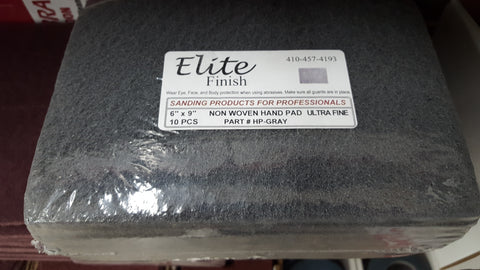 Elite Finish Scuff Pad Gray ultra Fine 6" x 9 "10 pack