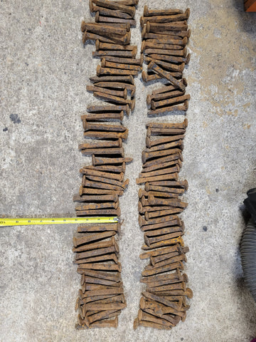 Used and rusty railroad spikes 37/8 long X 3/8  lot of 100