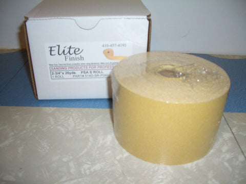 320 Grit 2-3/4 x 25 yd Roll PSA Sandpaper Premium Gold Aluminum Oxide (sticky-on)