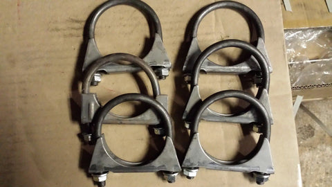 1 7/8" EXHAUST U CLAMPS HEAVY DUTY 6 Pack Made in USA