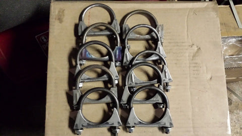 4" EXHAUST U CLAMPS HEAVY DUTY LOT OF 10 Made in USA