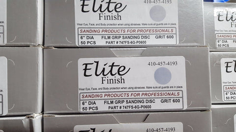 Elite Finish Hookit™ Clear Coat Sanding Disc 6 inch, 600 grit, boxs of 50 Disc