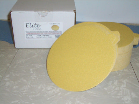 6" PSA Tab Discs Sticky Sand Paper Discs 400 Grit 25 Pack
