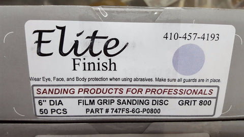 Elite Finish Hookit™ Clear Coat Sanding Disc 6 inch, 800 grit, boxs of 50 Disc