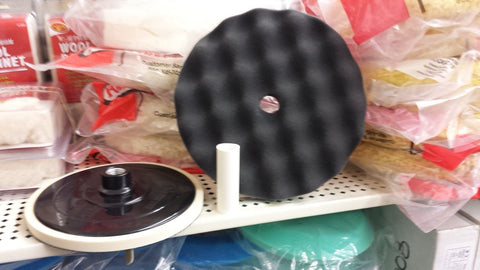 Black Foam Polishing Pad, 8" Dia, Velcro back (fits 7" pad and Backing Plate)
