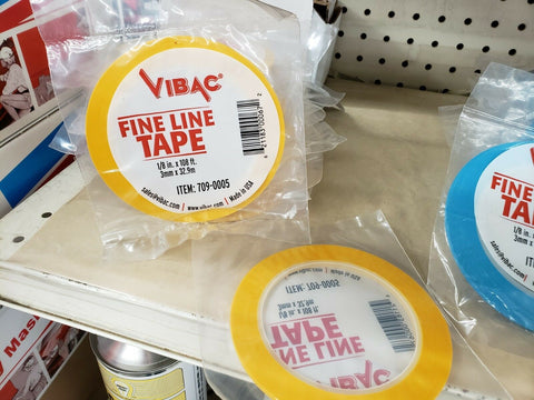 Vibac 1/8"(3mm) x 36 Yds 5 Pack Light yellow PVC Fine Line Masking Tape VIB-704
