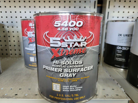 5 Star Xtreme 5400 Lacquer Primer 4.58 VOC 1Gal Primer Only Gray