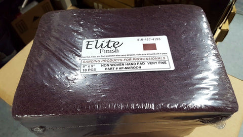 Elite Finish Scuff Pad Maroon Very Fine 6" x 9 "10 pack